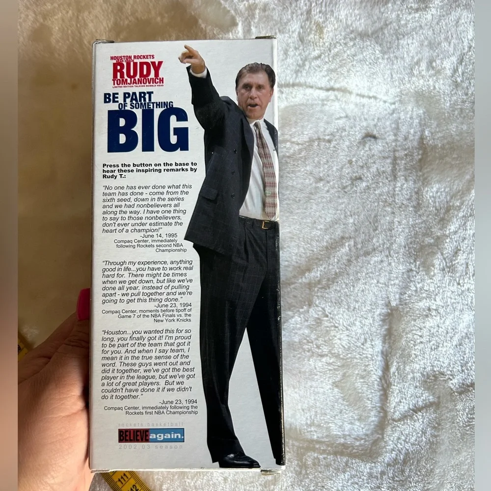 Houston Rockets Rudy Tomjanovich Talking Bobblehead - Picture 4 of 5